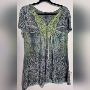 Apt. 9 Design Top, Green, Size 1X